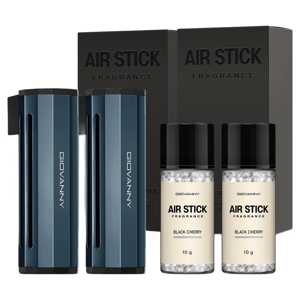 GIOVANNY 에어스틱 차량용 방향제 케이스 1p + 리필 10g 1p, 프렌치블루 블랙체리, 2세트 27,500원