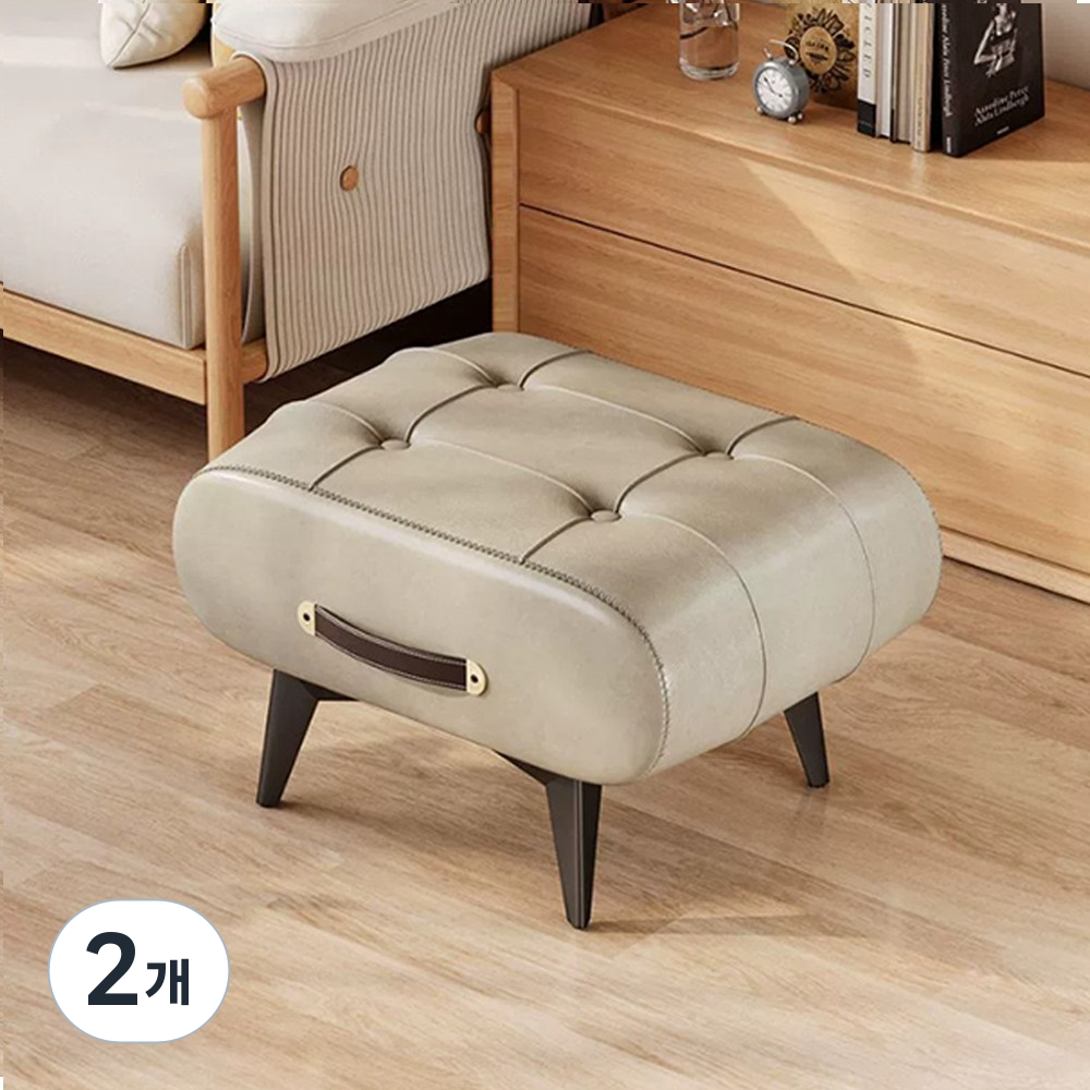 리틀보트 보들보들한 원목 인테리어 스툴, 2개, 연그레이 38,000원