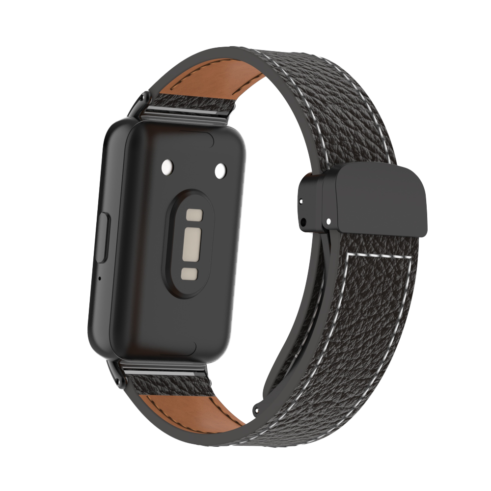 TAOMI 갤럭시 핏3 호환 가죽 D버클 스트랩, 블랙 14,900원