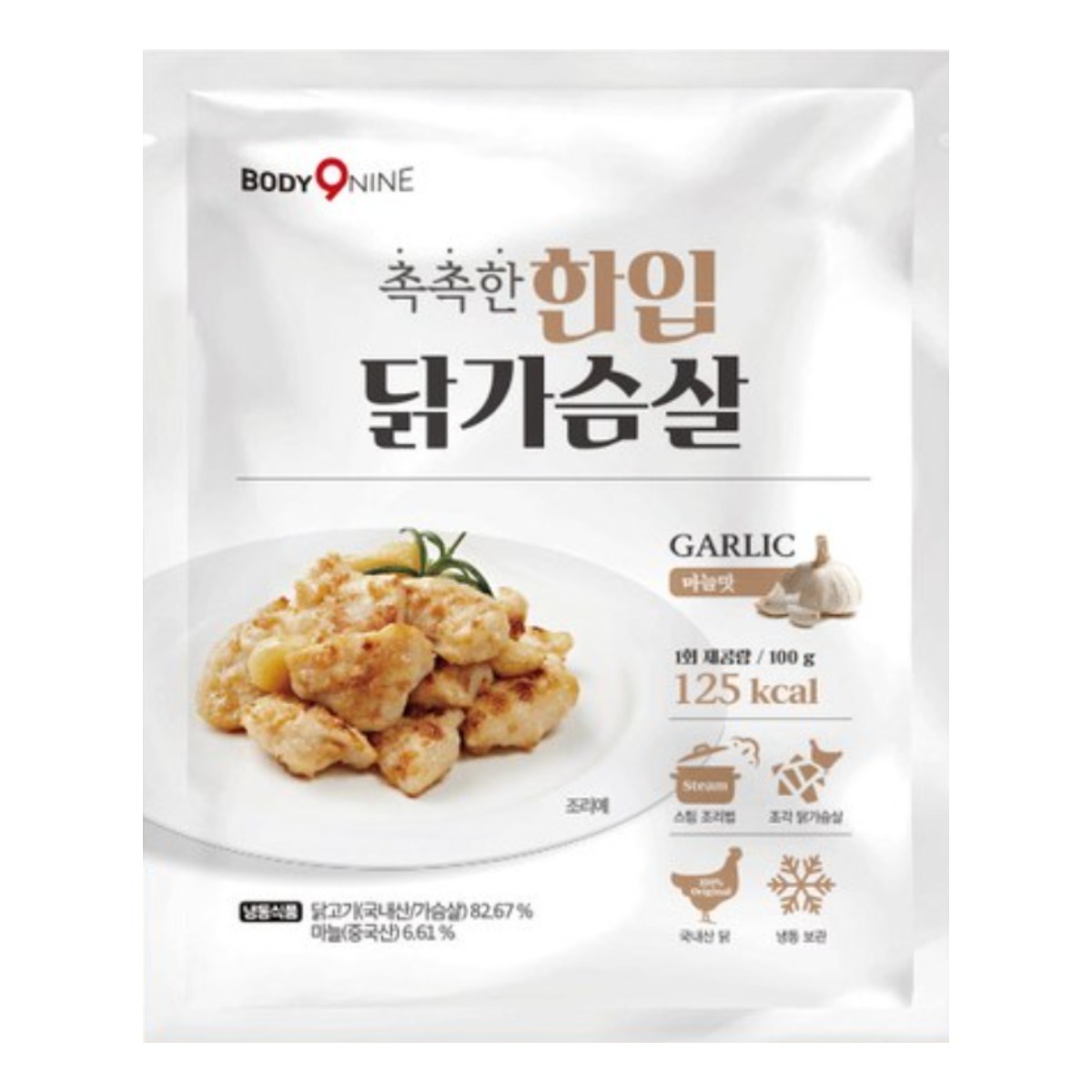 바디나인 촉촉한 한입 닭가슴살 마늘맛 100g, 30개, 100g 62,900원