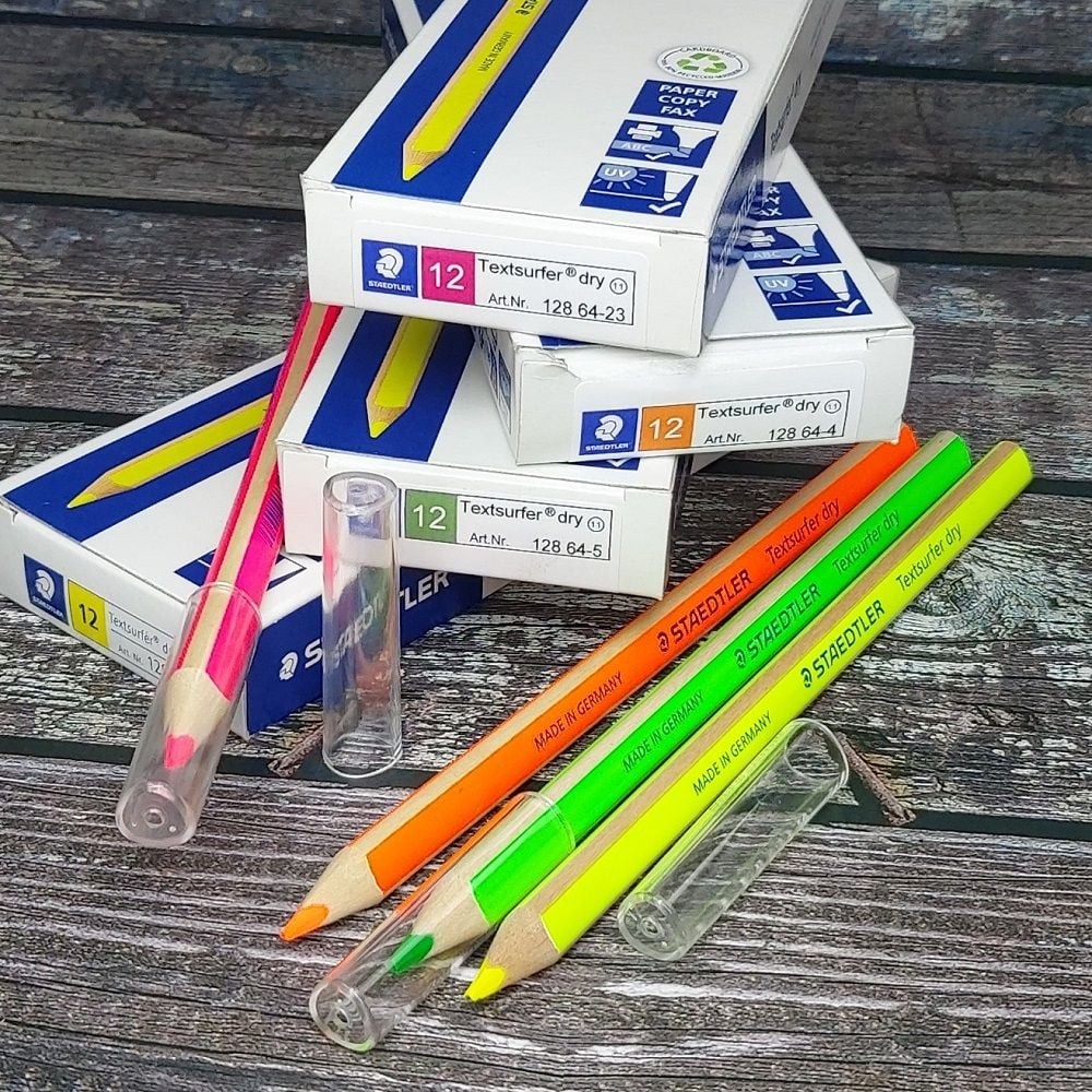 스테들러 번짐없는 고체형광펜/점보 형광색연필 1다스푸른플러스 41,570원