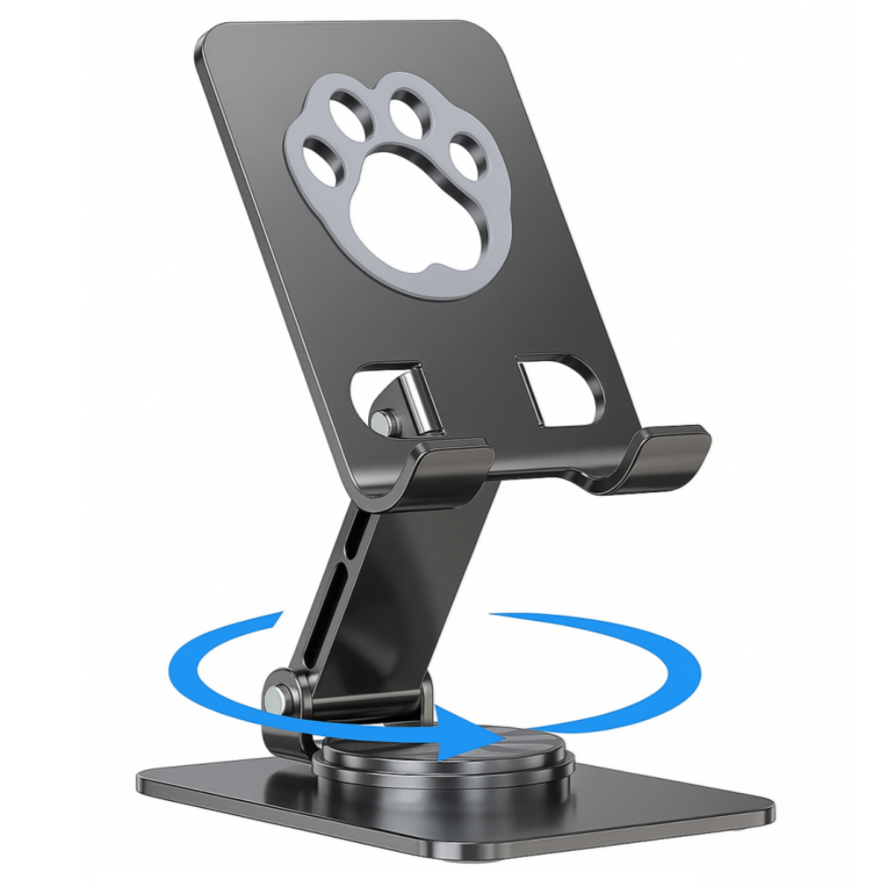 레드에셋 탁상용 태블릿 핸드폰 거치대 360도 회전 접이식 각도조절, 블랙, 스마트폰 모델, 1개 18,800원