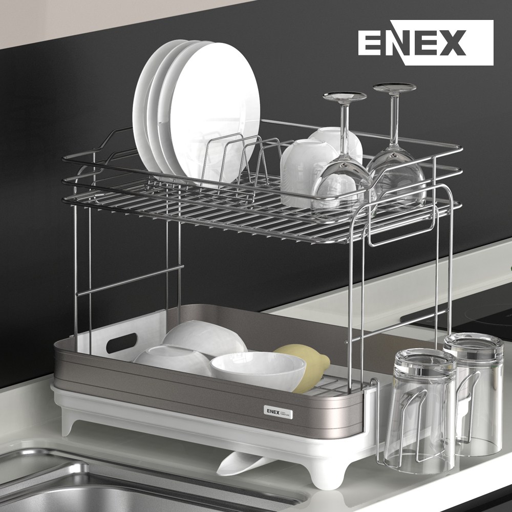 에넥스 2단 식기건조대 설거지건조대 스마트 자동물빠짐 싱크대건조대 59,800원