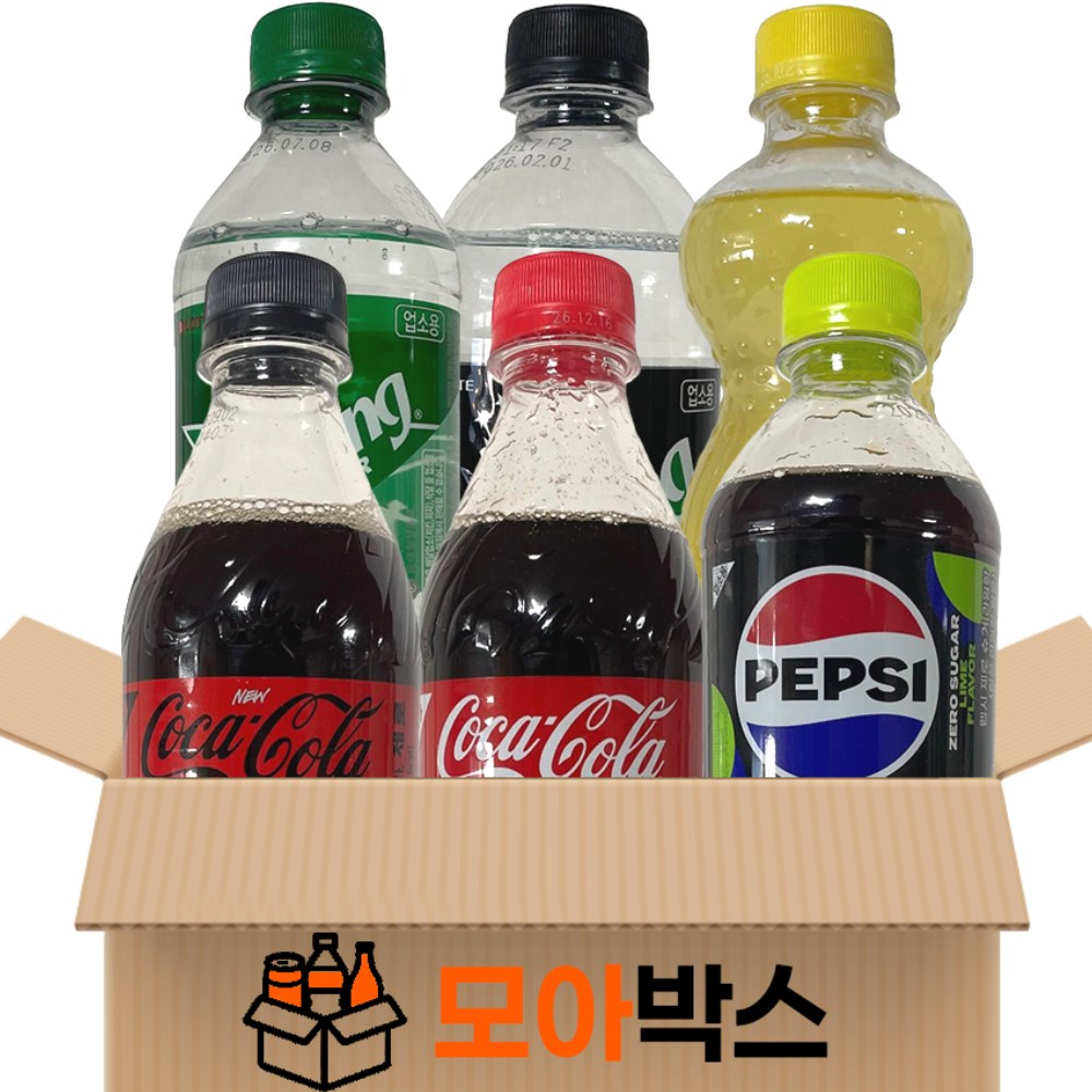 [모아박스] BEST 인기 탄산 음료 페트음료 6종, 1세트, 500ml 11,900원