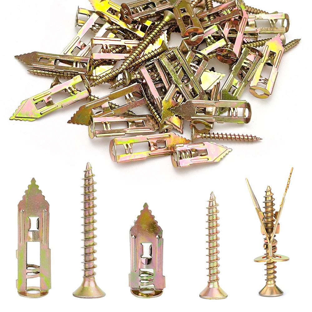 60개 셀프 드릴링 나사, 12*30 / 12*40 석고 보드 고정 나사, 건식 벽체 벽 플러그, 캐비티 나사 플러그, 해머 확장 나사, 선반, 캐비닛 용 해머 앵커 플러그 12,090원