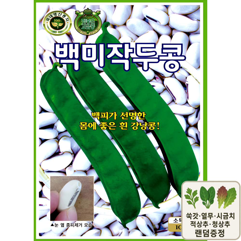 KS종묘 백미작두콩 씨앗 10립 흰작두콩 덩굴강낭콩 종자 ks, 1개 4,000원