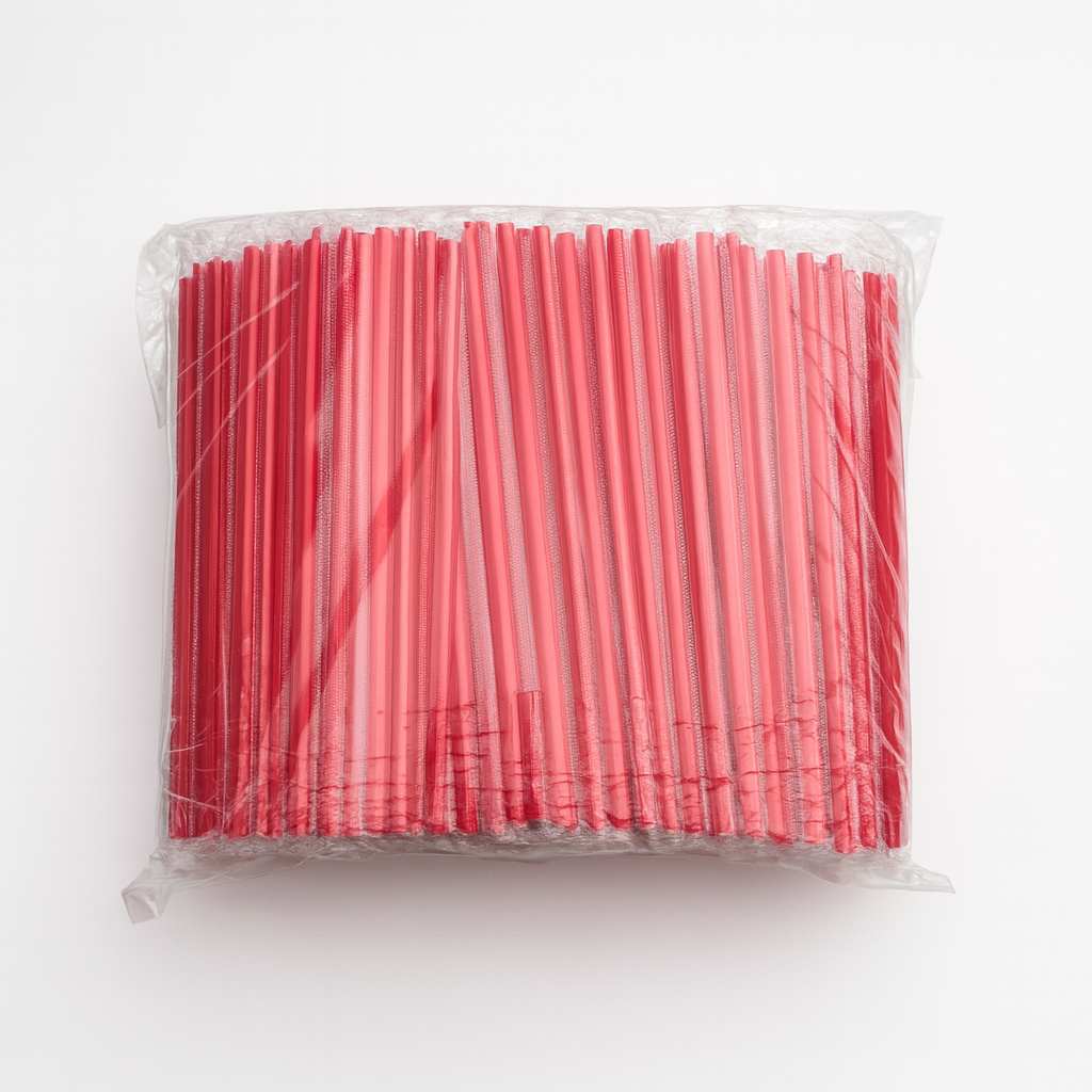 제이디팩 일자 빨대 7*210mm 빨강 개별포장 500개 6,580원
