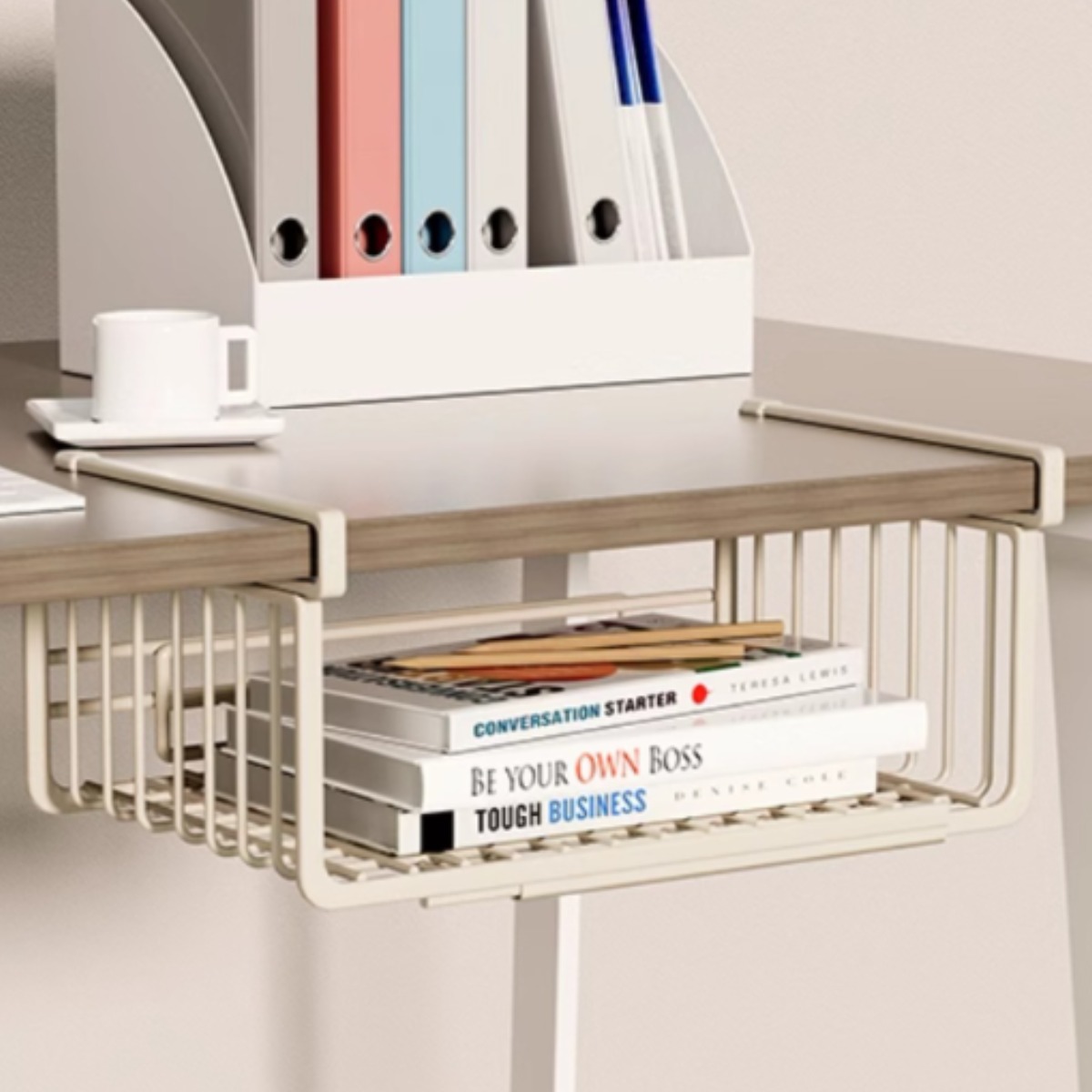 OnB 무타공 길이조절 언더 선반 다용도 철제 랙, 1개, 크림(Cream) 15,500원