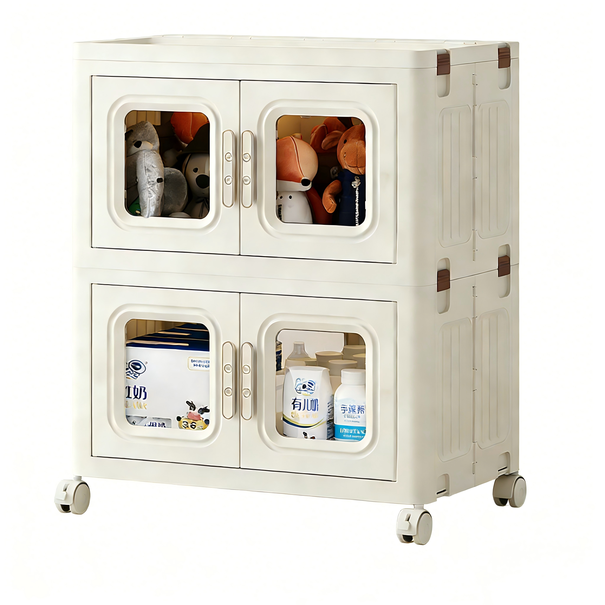 Mocaca 대용량 양면 오픈 접이식 수납박스, 1개, 크림 화이트 43,700원