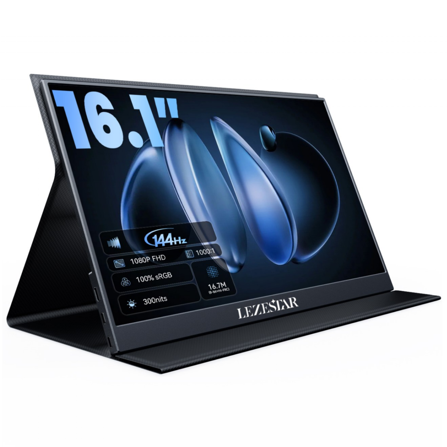 LezeStar 16인치 FHD 144Hz 휴대용 모니터, 100% sRGB 300nit, 눈부심 방지, AMD FreeSync, 게이밍/사무용/PS5 호환, P161A(144Hz), 40.9cm 158,000원