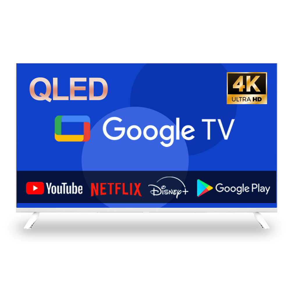 이브이 43인치 109cm UHD QLED 스마트 구글TV 화이트 에너지효율 1등급, 이브이 43인치 UHD 구글TV 화이트, 고객직접설치, 스탠드형, 109cm 249,000원