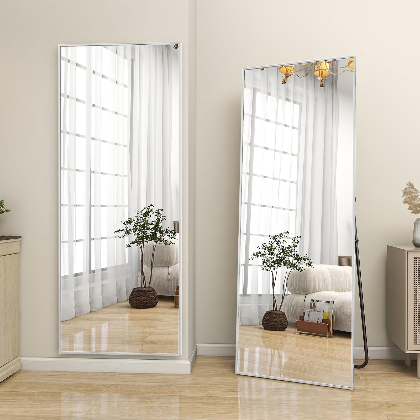 뷰티피크 직사각형 전신거울 3in1 스탠드 벽걸이 거치형 강화안전유리 380*1500, 실버 109,900원