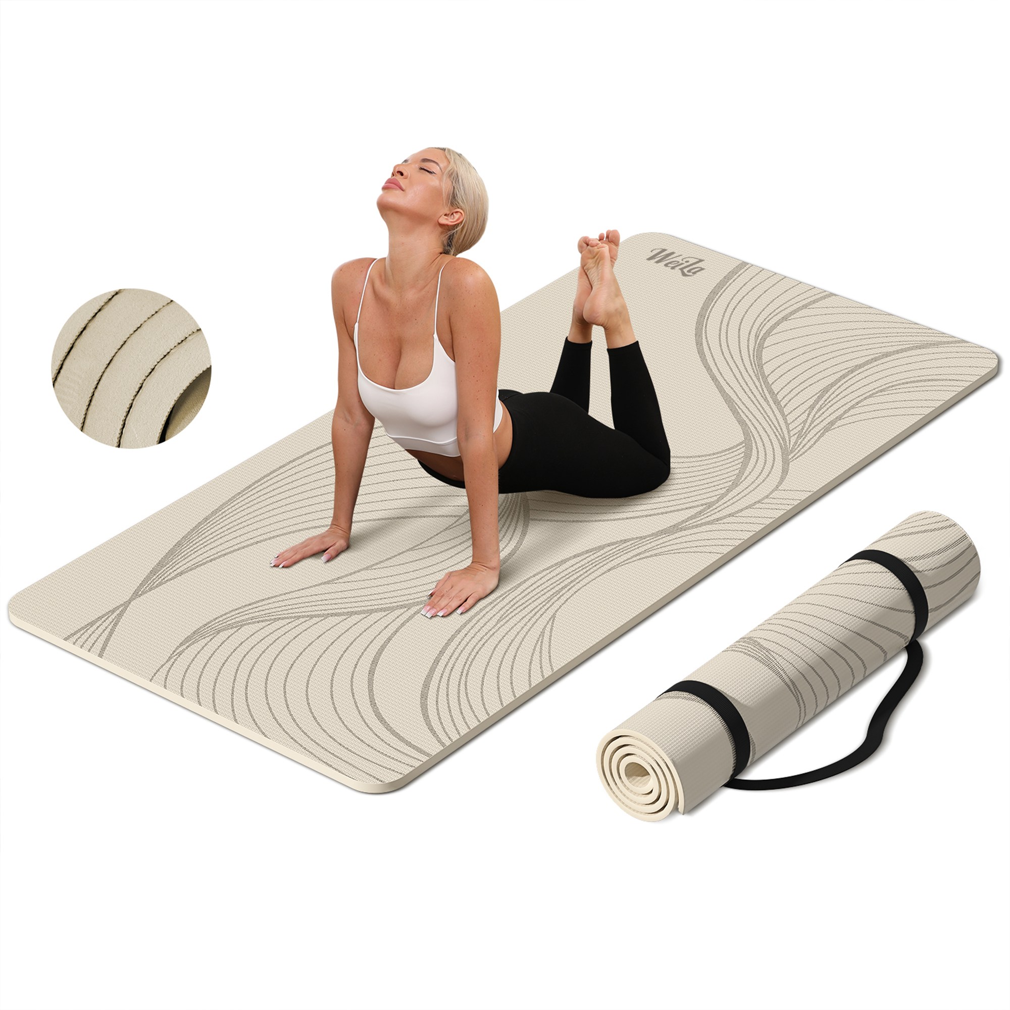 요가매트 10mm 두꺼운 필라테스 TPE 컬러 운동매트, 1개, 베이지 84,000원