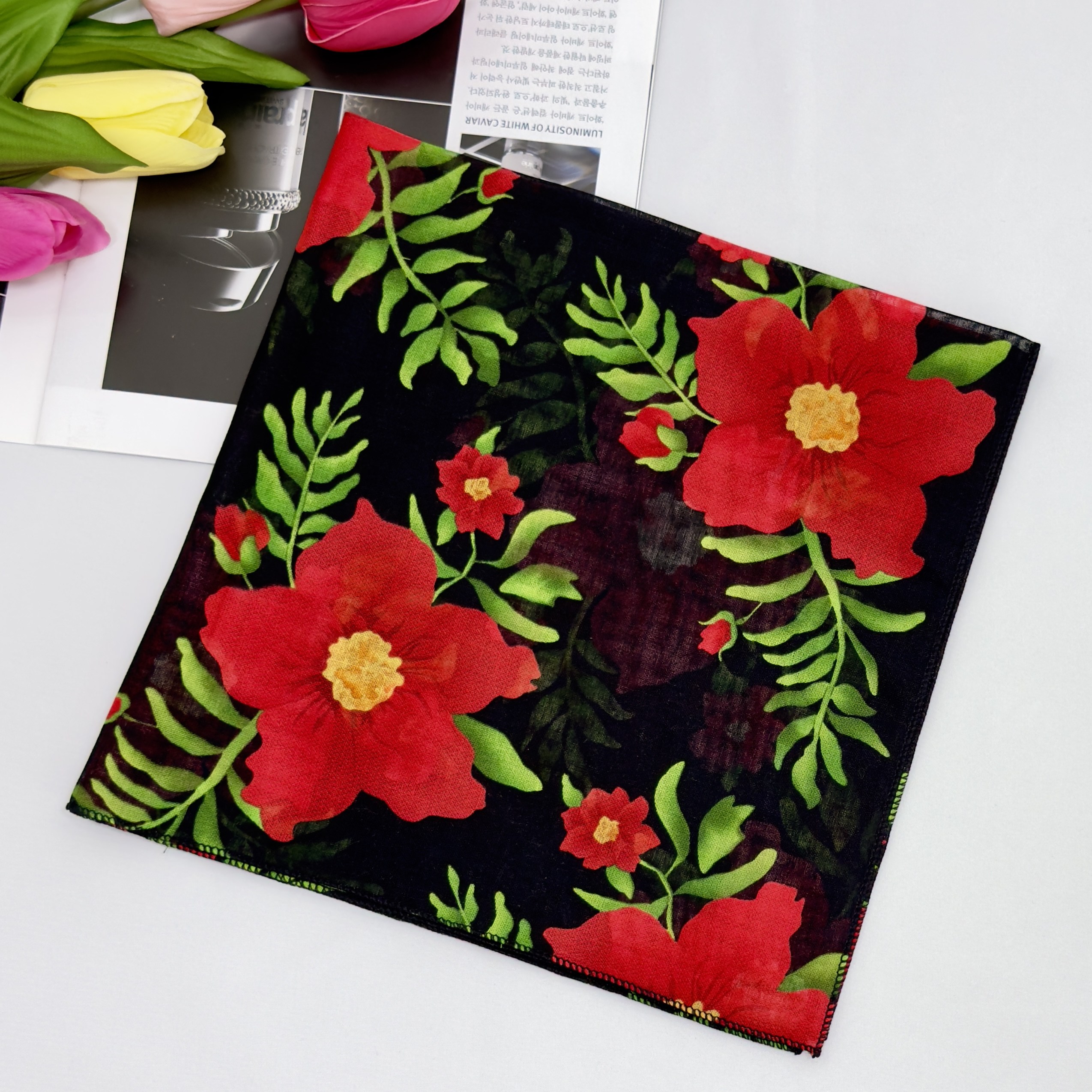 가제 면 아사면 쁘띠 목손수건 꽃무늬 플라워 사은품 2,150원