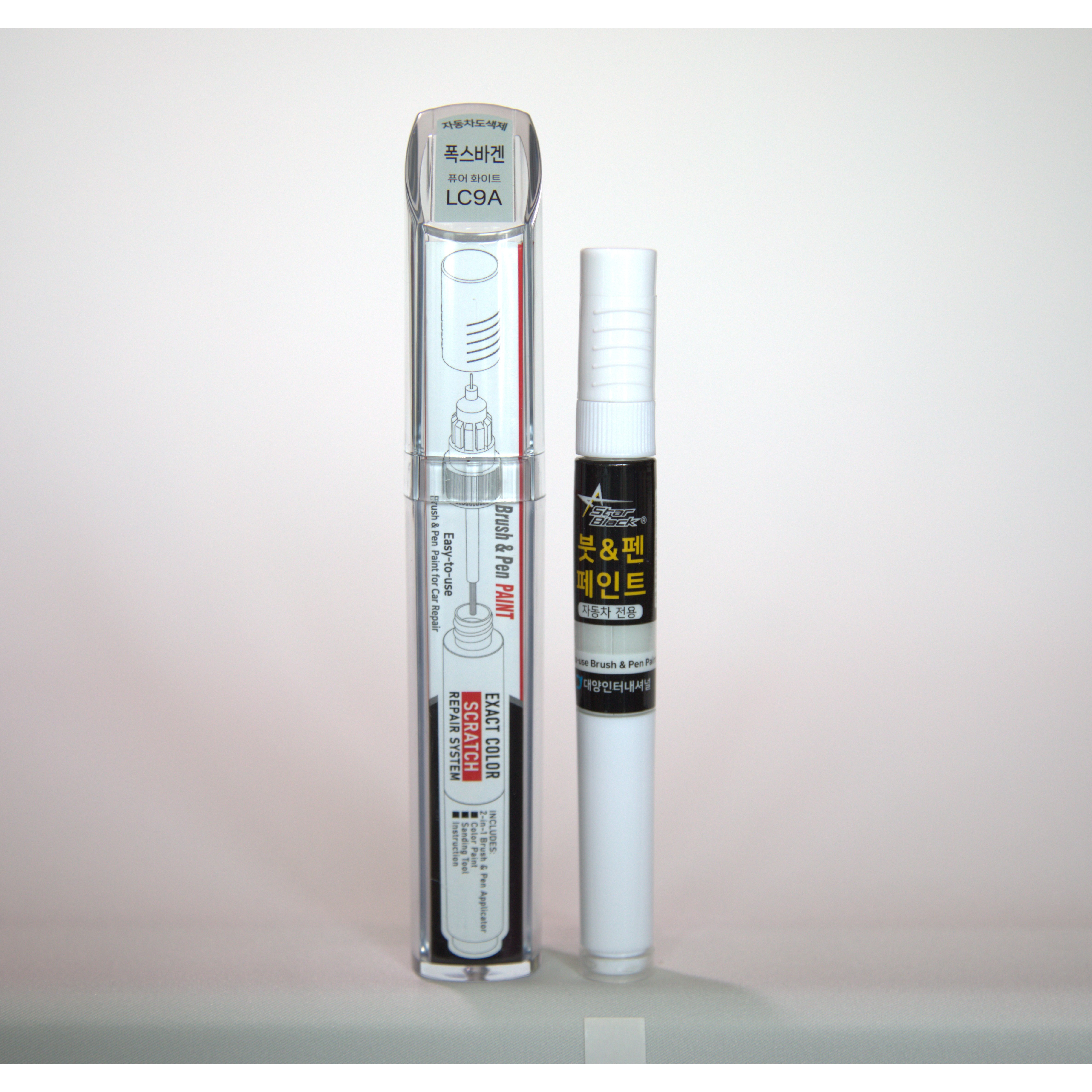 스타블랙 폭스바겐 붓펜 페인트 자동차 도색용 LC9A 퓨어화이트, 1개, 2WAY (LC9A 퓨어화이트) 23,000원
