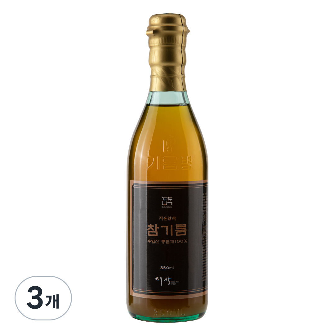 이삭방앗간 45년 전통 저온압착 통참깨 참기름, 3개, 350ml 31,340원