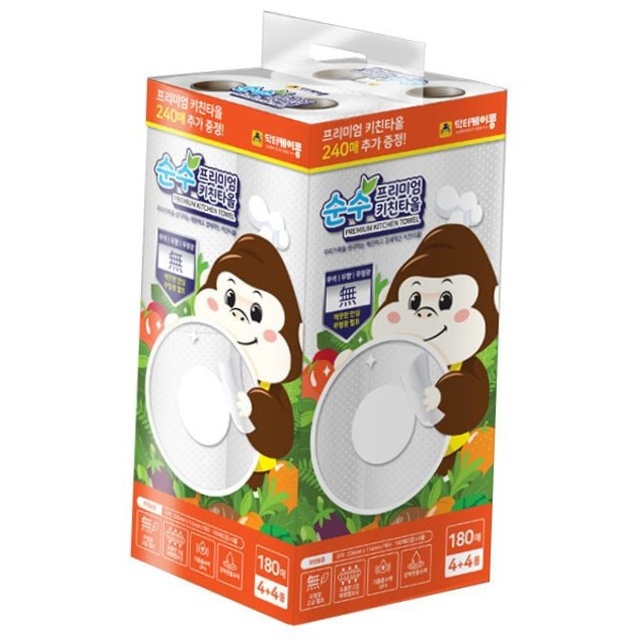 닥터케이콩 순수 프리미엄 키친타올 180매 8롤 주방행주 17,230원