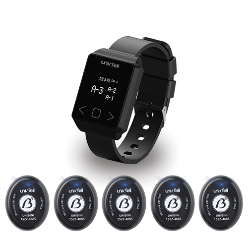 손목시계형 알림벨 식당 요양원벨 호출벨 유니벨 블랙 5개 세트 139,000원
