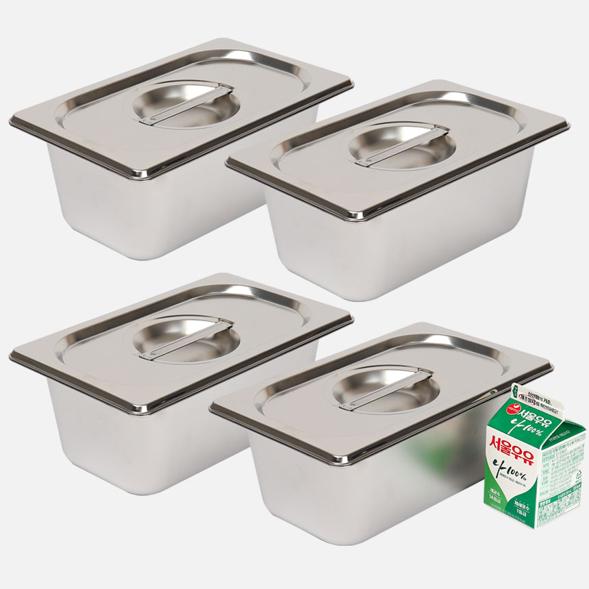 강화 스텐 사각 밧드+뚜껑 세트 주방용 냉장고 반찬 바트 용기 31,000원