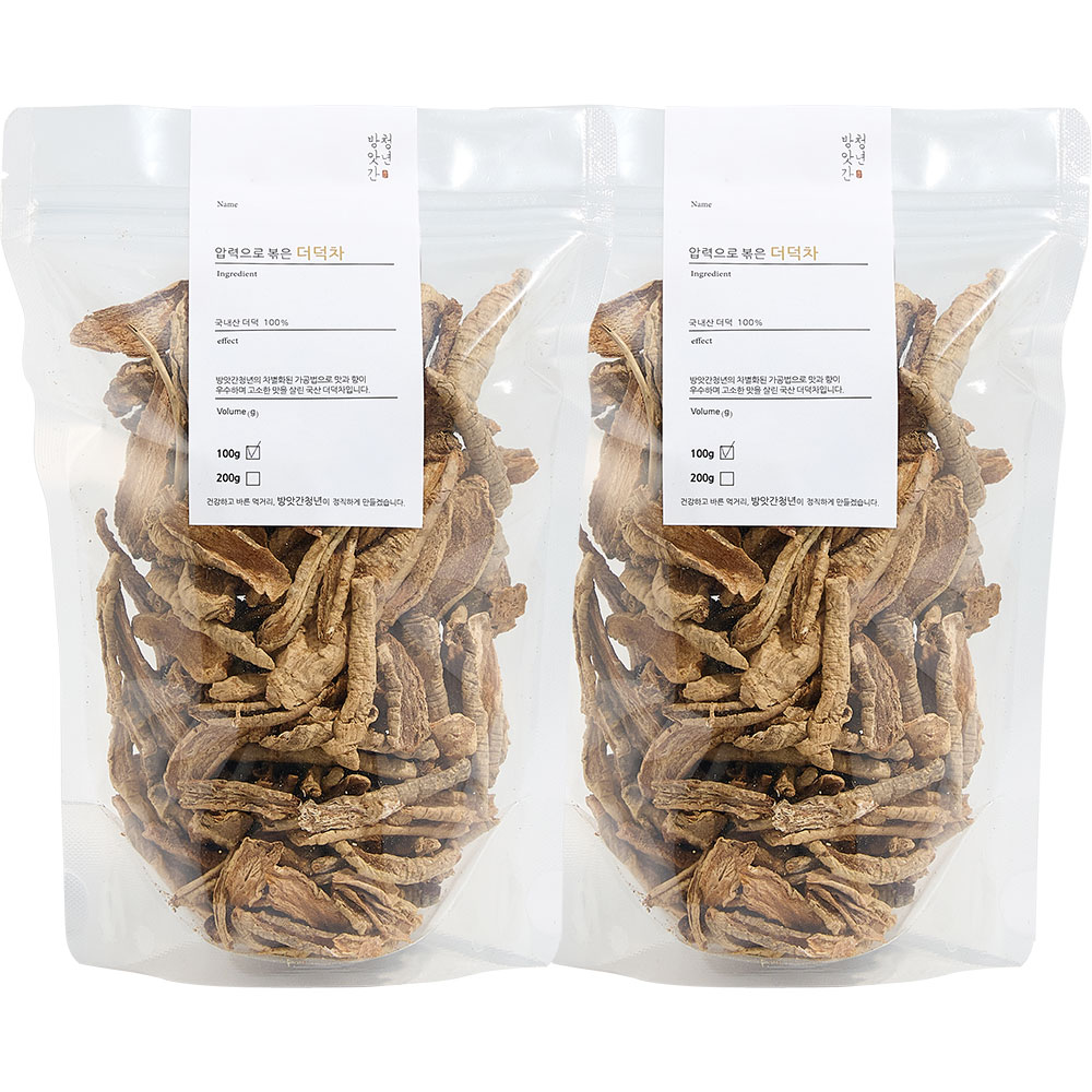 방앗간청년 압력으로 쪄서 볶은 국내산 100% 더덕차, 100g, 1개입, 2개 17,800원