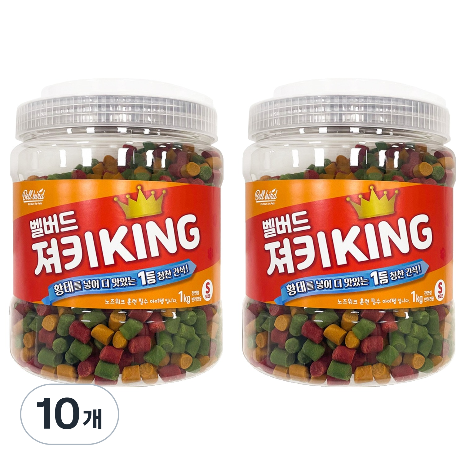 벨버드 져키킹 강아지 간식 S, 혼합맛(황태/연어/참치/오리/치즈), 1kg, 10개 90,400원