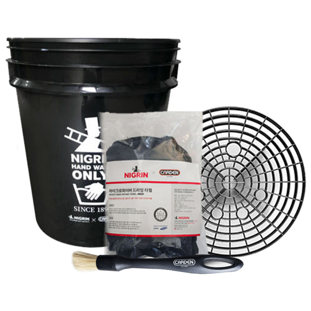 [니그린 세차 도구 4종 세트] 버킷+그릿가드+드라잉타월+세차브러쉬, 1개 44,000원