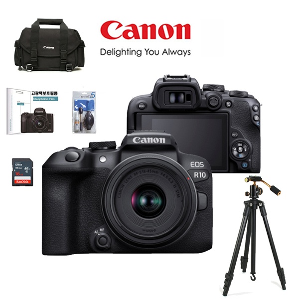 (Canon) 캐논 하이엔드 미러리스 EOS R10 18-150KIT+SD512G 메모리+가방+삼각대 풀패키지 1,721,760원