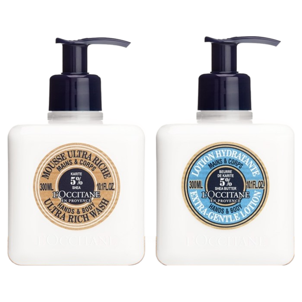 록시땅 시어 핸드 워시 & 핸드 로션 300ml 듀오 (+솝 트레이 증정), 2개, 300ml 81,000원