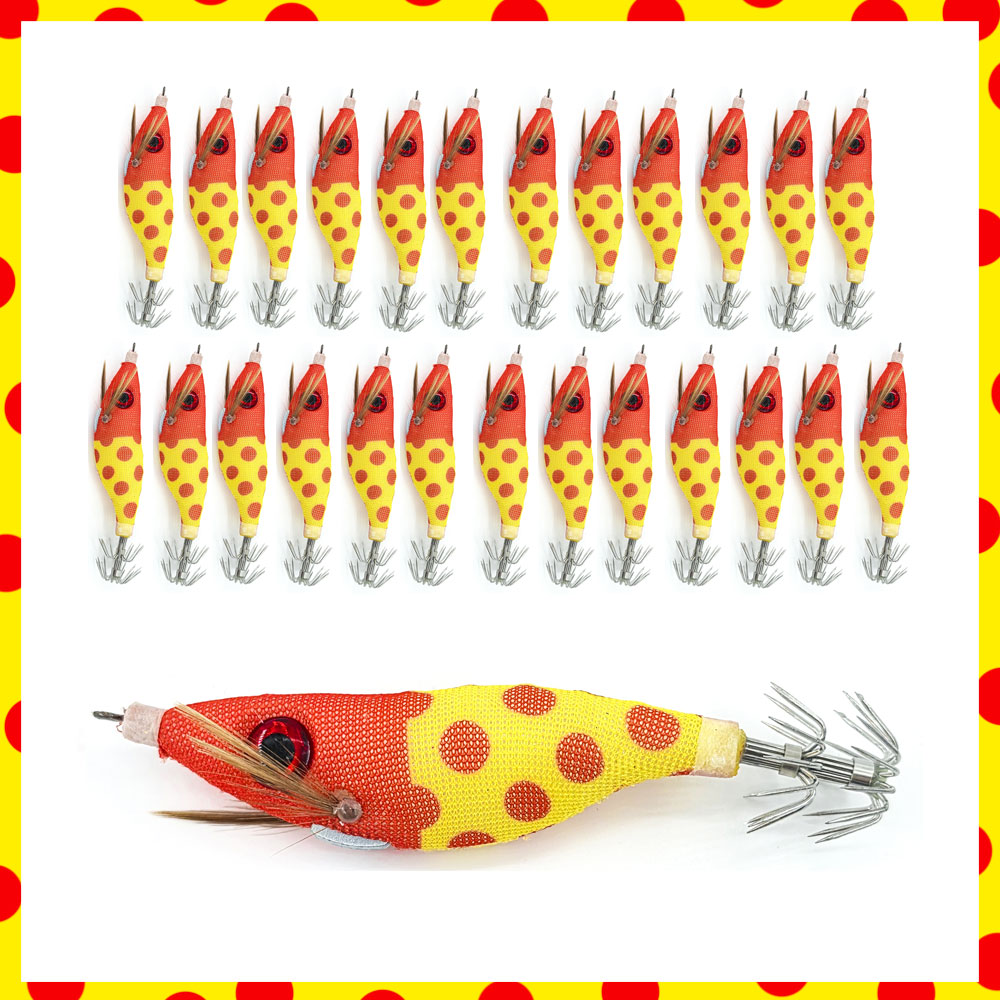 대용량 왕눈이에기 25개입 문어 쭈꾸미 갑오징어 에기 금비 색동 은비, 25개, 10g, 레드땡땡이 10,800원