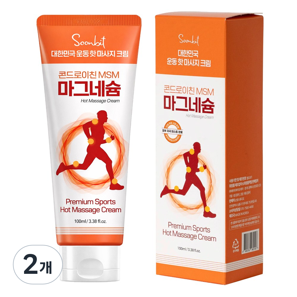 스포츠마사지 콘드로이친 msm 마그네슘 손가락관절 종아리뭉침 바르는 발열크림, 2개, 1개입 37,790원