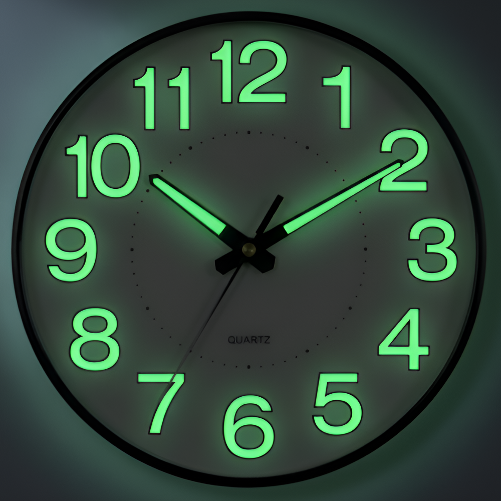 보고상점 인테리어 야광 벽걸이 시계 무소음, 블랙 14,000원