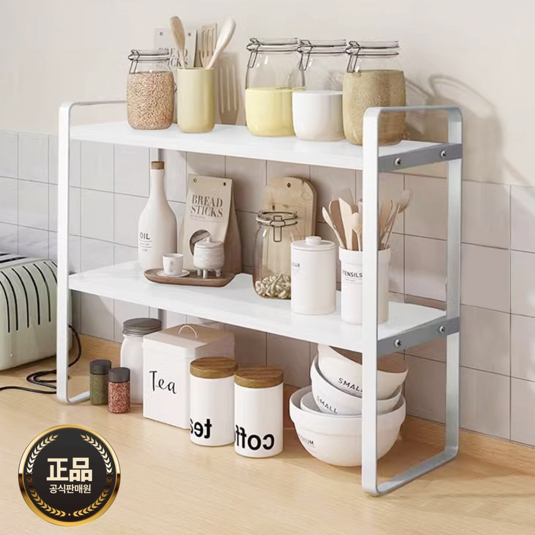[2단 철제프레임]컴포어 폭좁은 우드재질 다용도 미니 선반, 화이트, 1개 19,900원