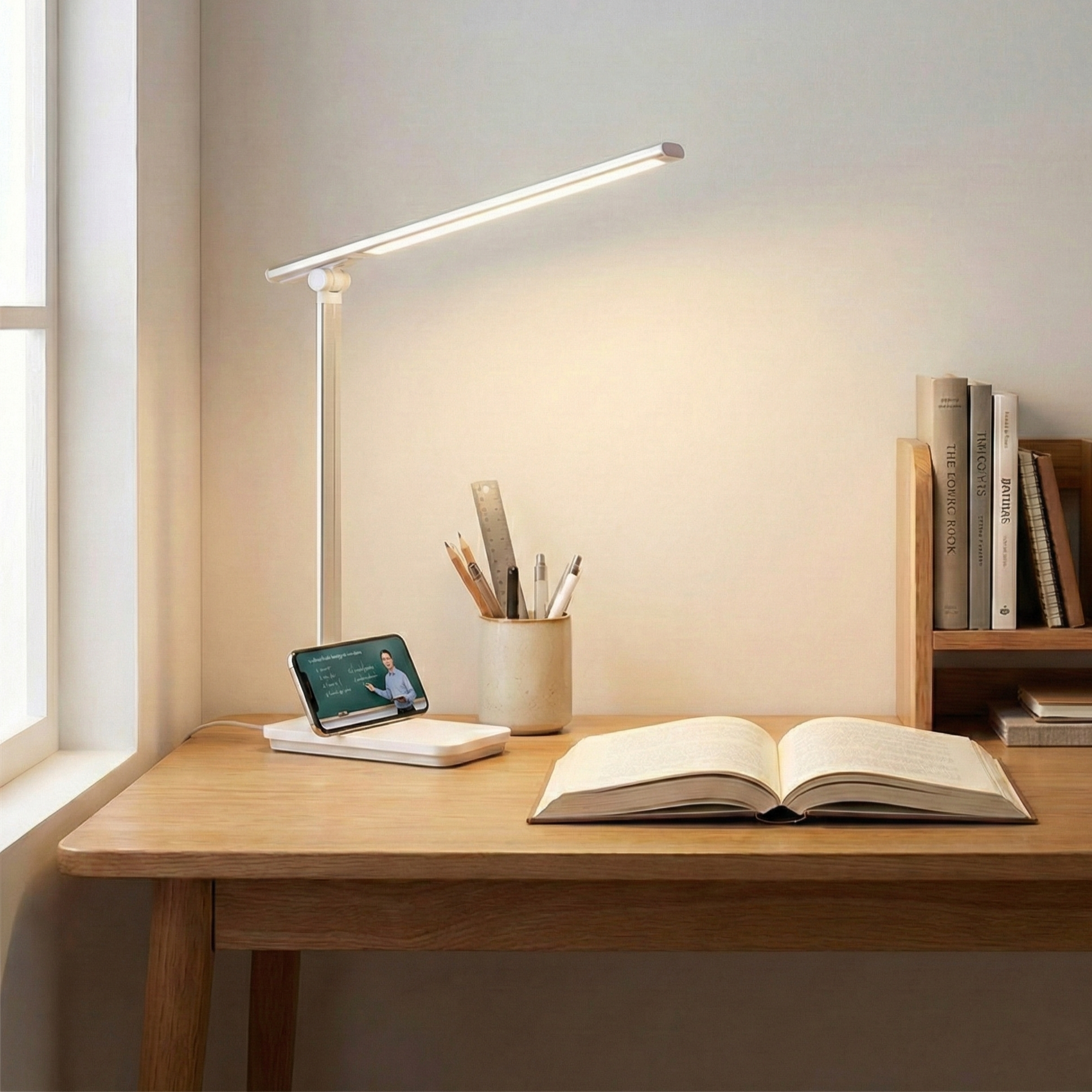 책상 스탠드 조명 접이식 LED 독서등 + 5단 밝기 + 3단 각도 조절 16,900원