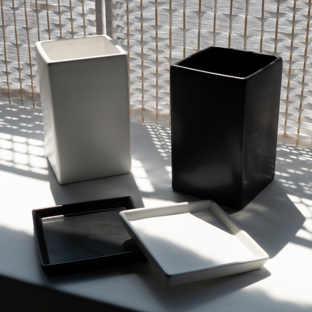 도자기화분 빈화분 세라믹 큰 사기화분 사다리꼴 소형 키높은 사각, 화이트 12,900원