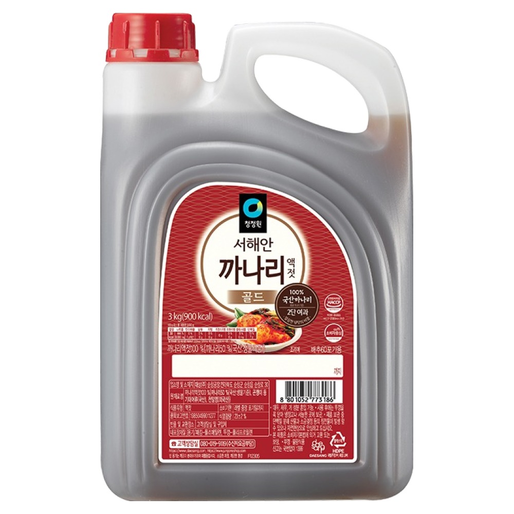 청정원 서해안 까나리 액젓 골드, 3kg, 1개 14,170원