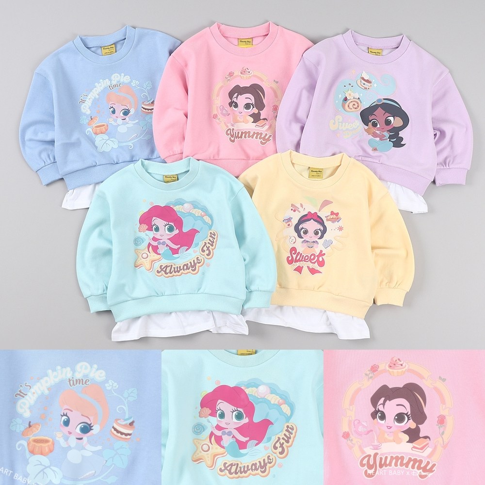 디즈니 신데렐라 인어공주 벨 자스민 백설공주 롱티 아기 유아 프린세스 레이어드 여아 티셔츠 20,800원