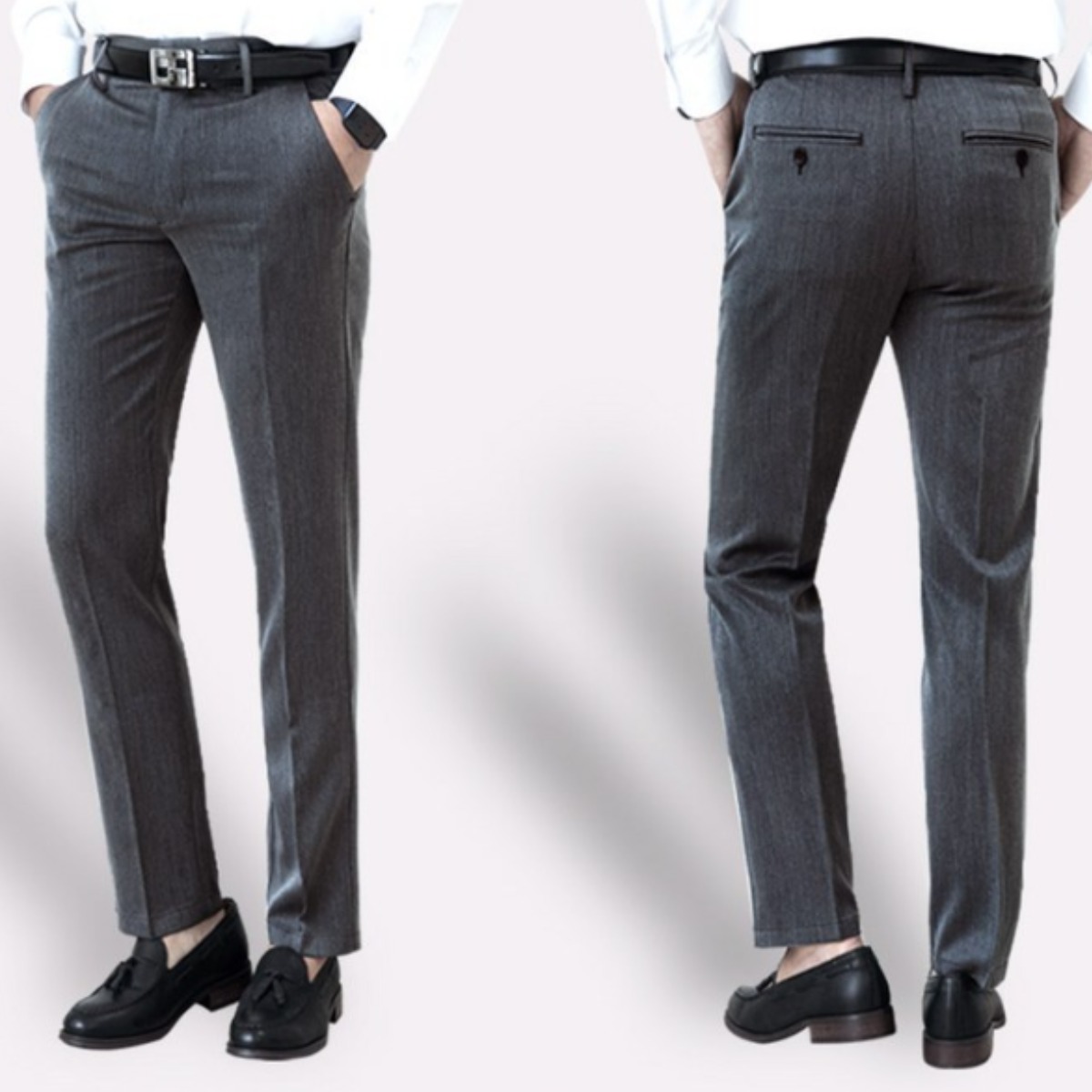 남성 두껍지않은 따뜻한 롱_숏 두가지 스타일 겨울 발열 기모 정장바지 슬랙스 28,800원