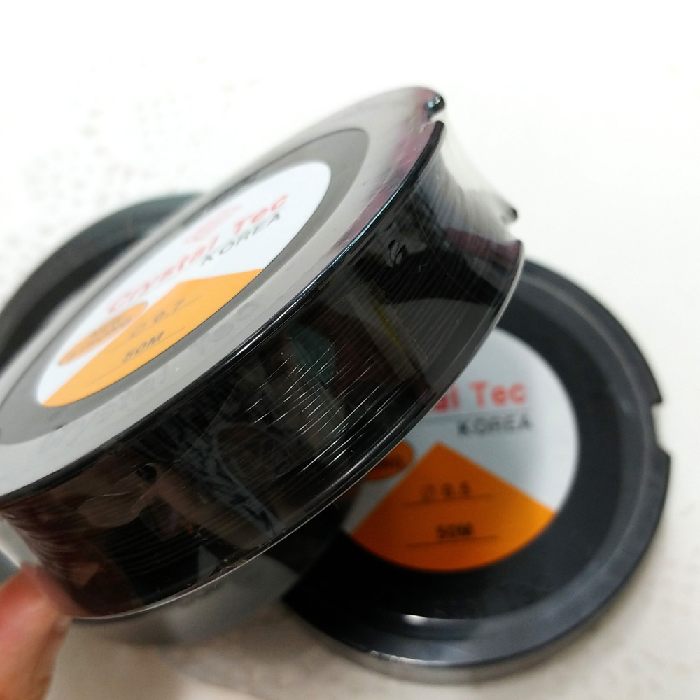 무독성 국산 우레탄줄 블랙 50M, 0.3mm 0.4mm 0.5mm 0.6mm 0.7mm 0.8mm 1.0mm 크리스탈텍 정품 탄성 고무줄 팔찌줄 4,490원