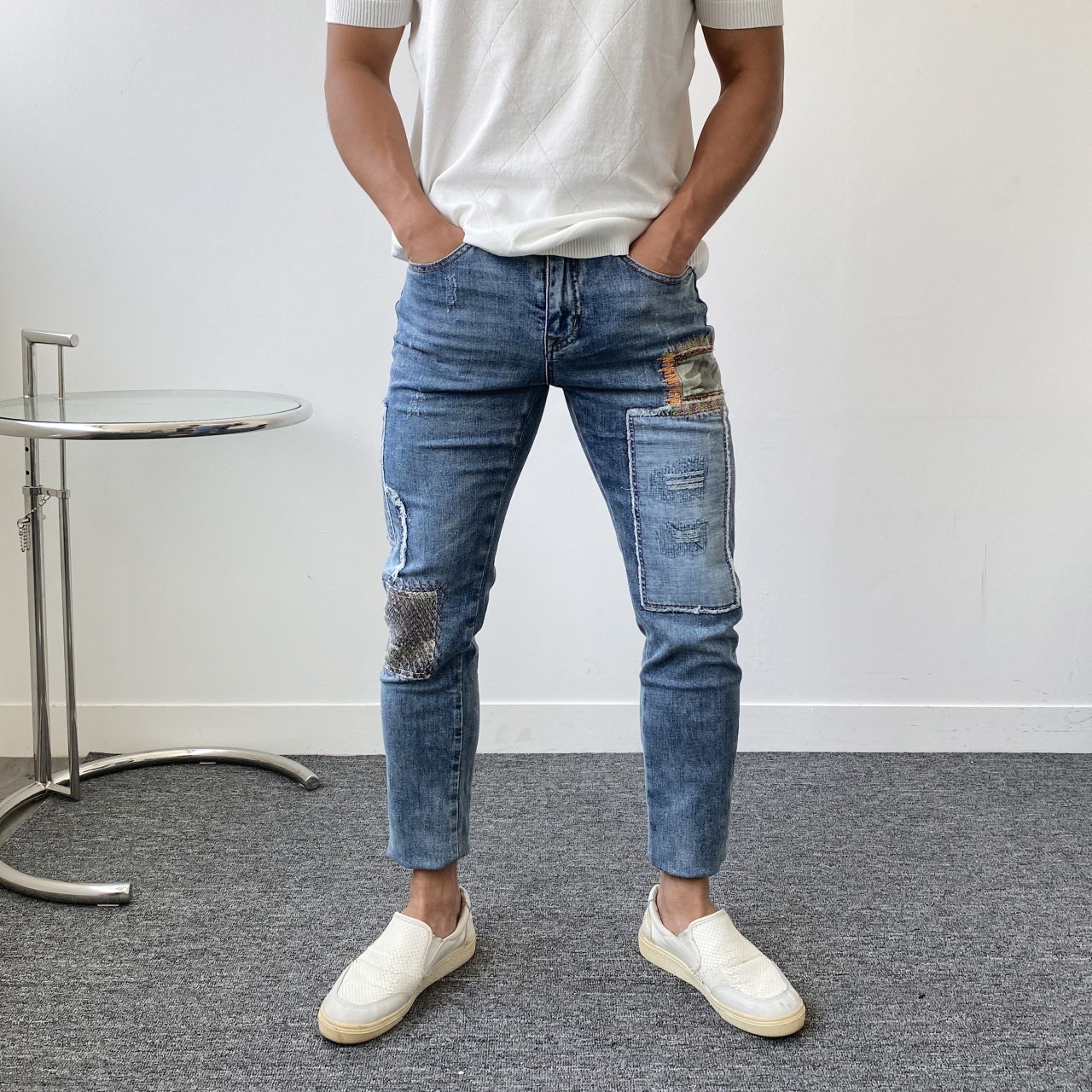 카모플라쥬 디스트로이드 덧댐 남자청바지 CH121 39,800원