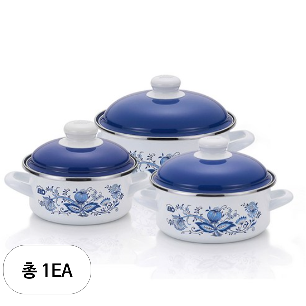 ELO 쯔비벨 낮은형 인덕션 법랑냄비 세트 3개 140,860원