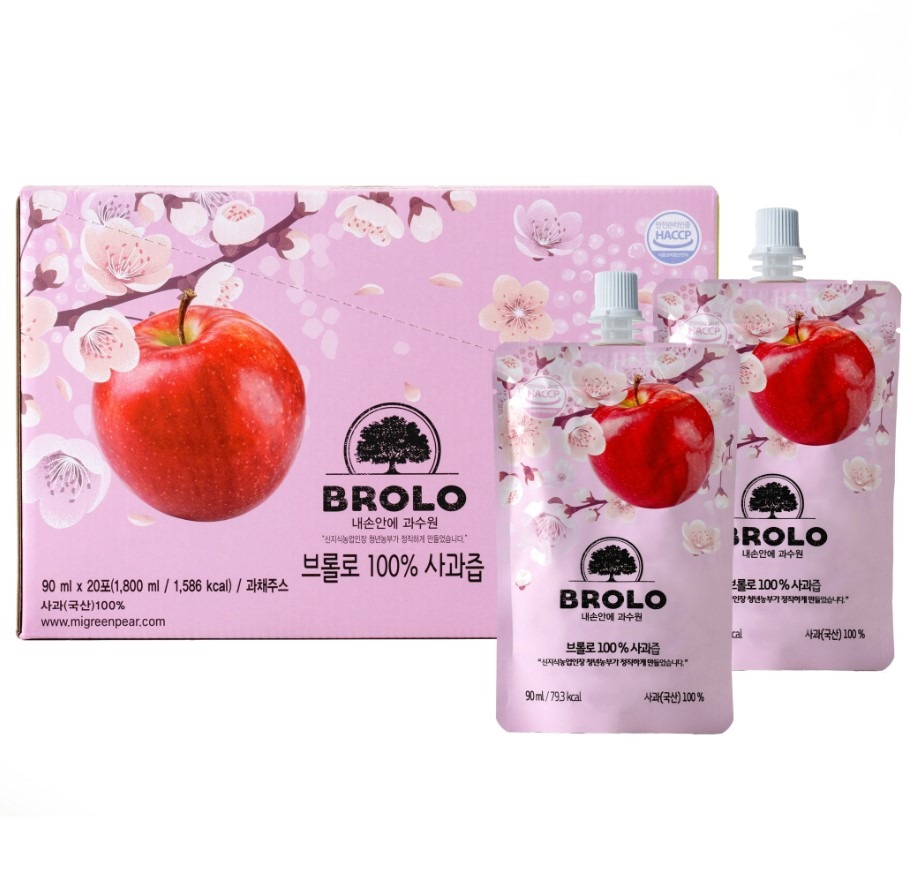 브롤로 100% 사과즙 스파우트형, 90ml, 20개 17,900원