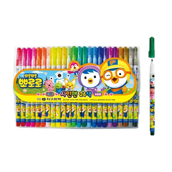 지구화학 뽀로로 사인펜 24색, 24색, 1개 5,800원