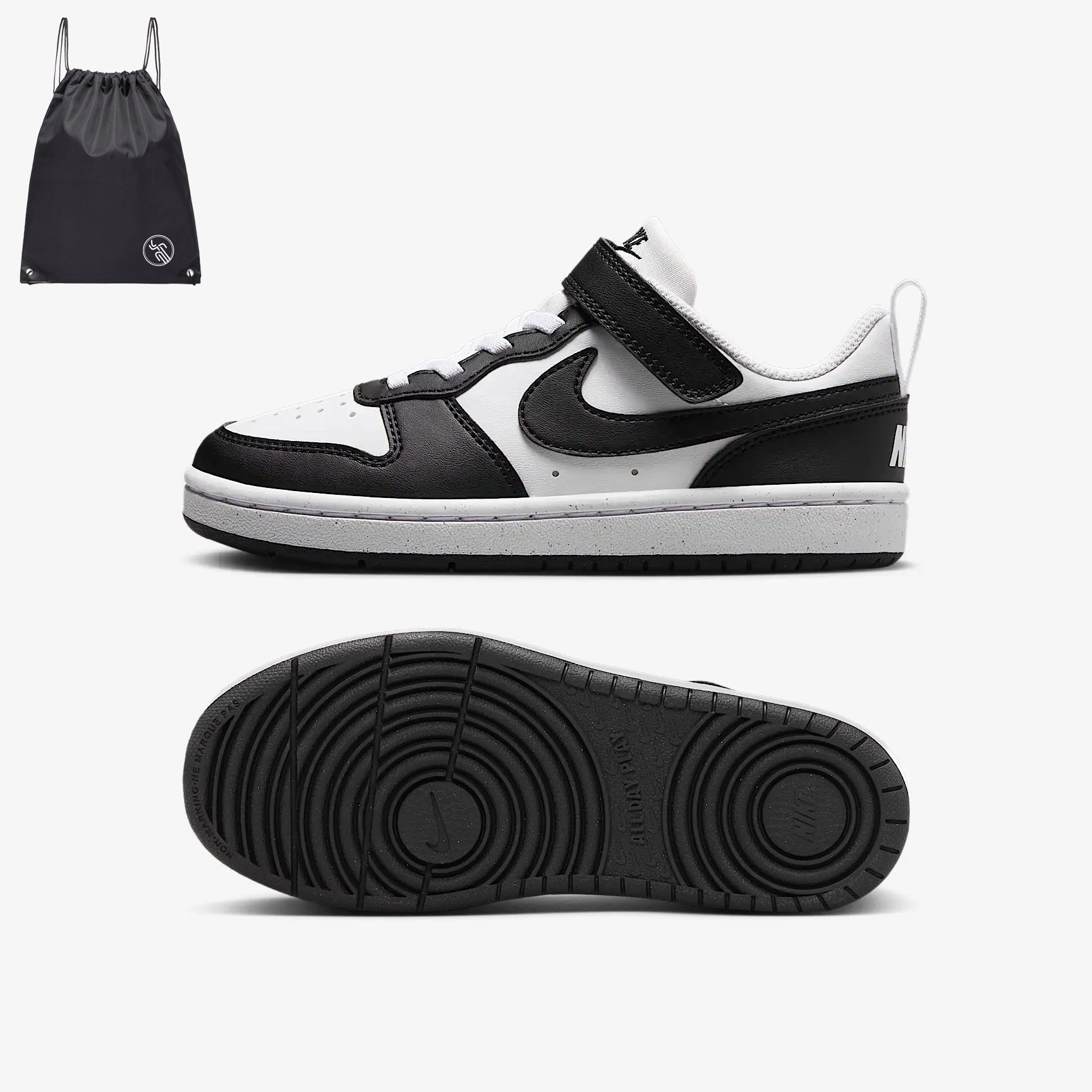 나이키 리틀키즈 블랙화이트 스니커즈 벨크로 운동화 (PGN짐쌕가방지급) 59,000원