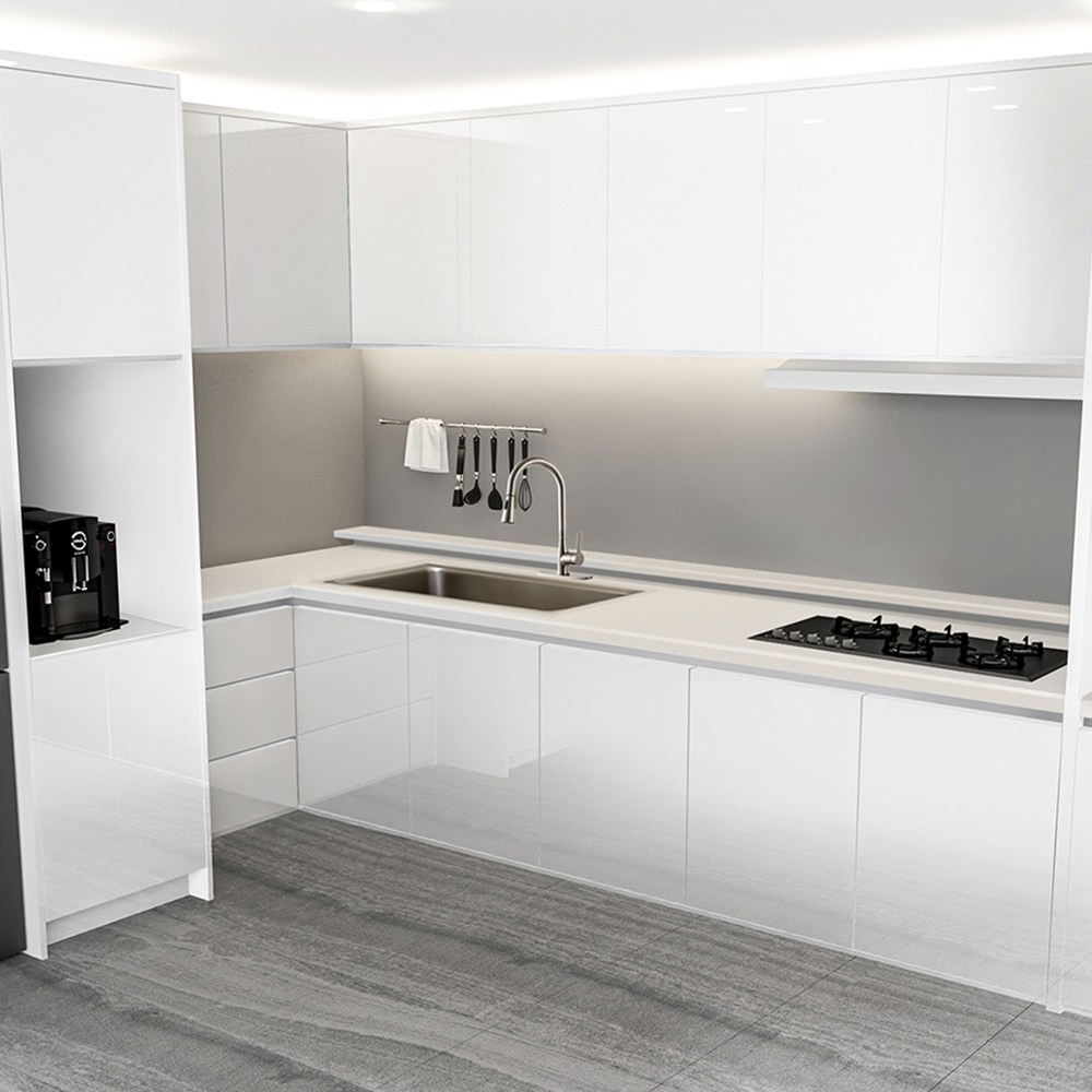 [국내제작] 큐브프레임 싱크대문짝 교체 씽크대문짝 싱크대도어 제작 디럭스, 루벤화이트하이그로시 24,900원