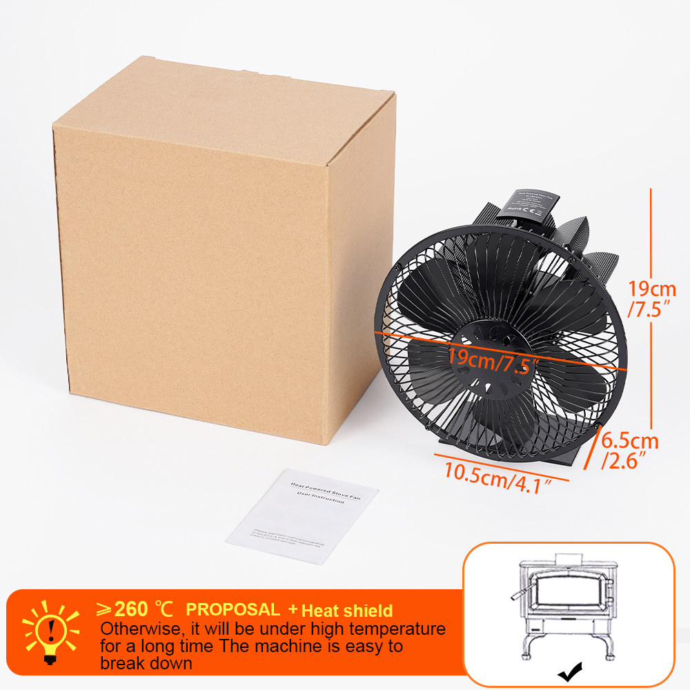 벽난로 블레이드 열 버너 효율적인 커버 에코 선풍기 통나무 구동 분배 달린 6 펠렛 목재 44,600원