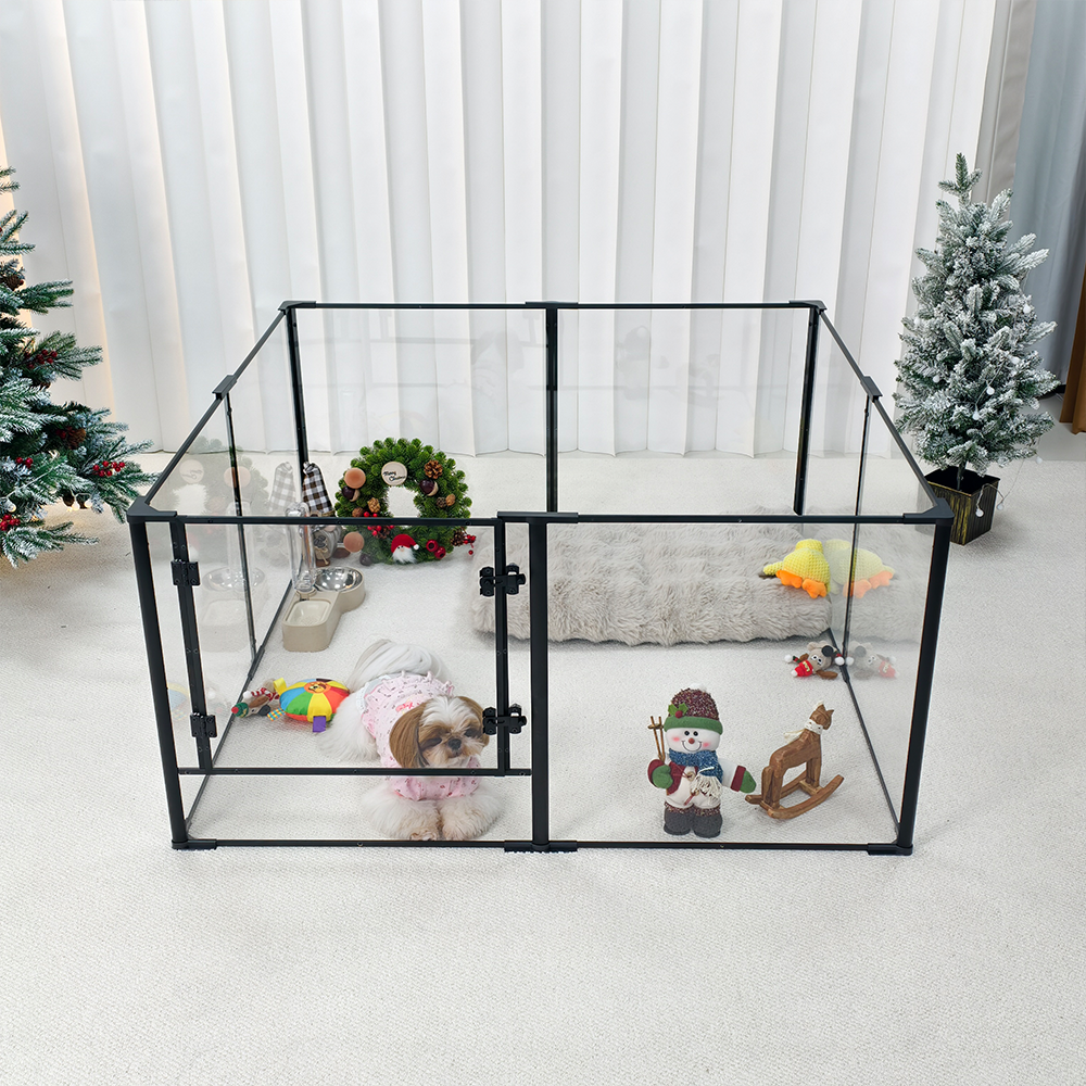 Bingopaw 강아지 울타리 투명 울타리 펜스 아크릴 놀이 울타리 안전문 펜스 튼튼한 알루미늄 합금 158,000원