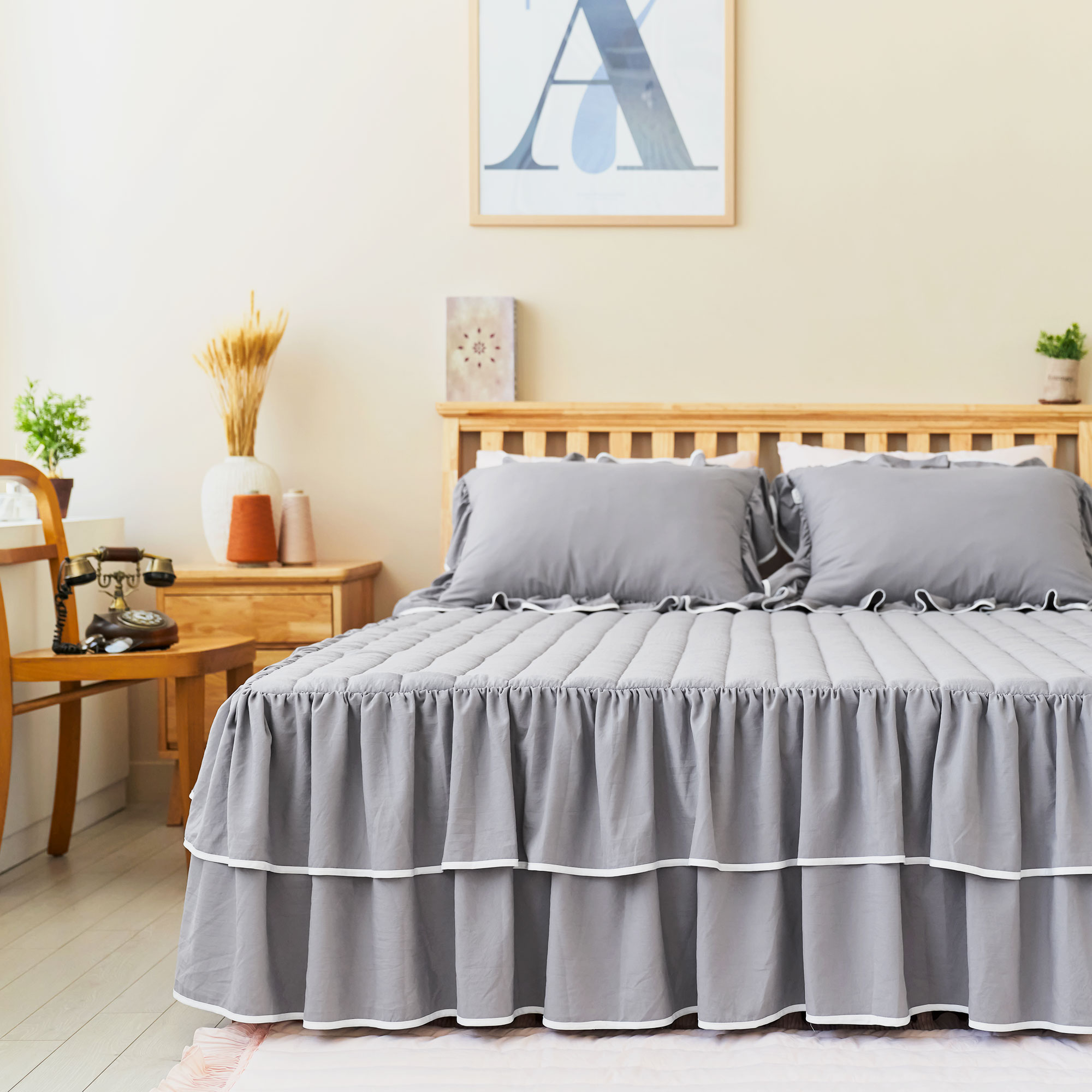 류금숙 라인 실키케어 이중 프릴 침대 매트리스커버 64,310원