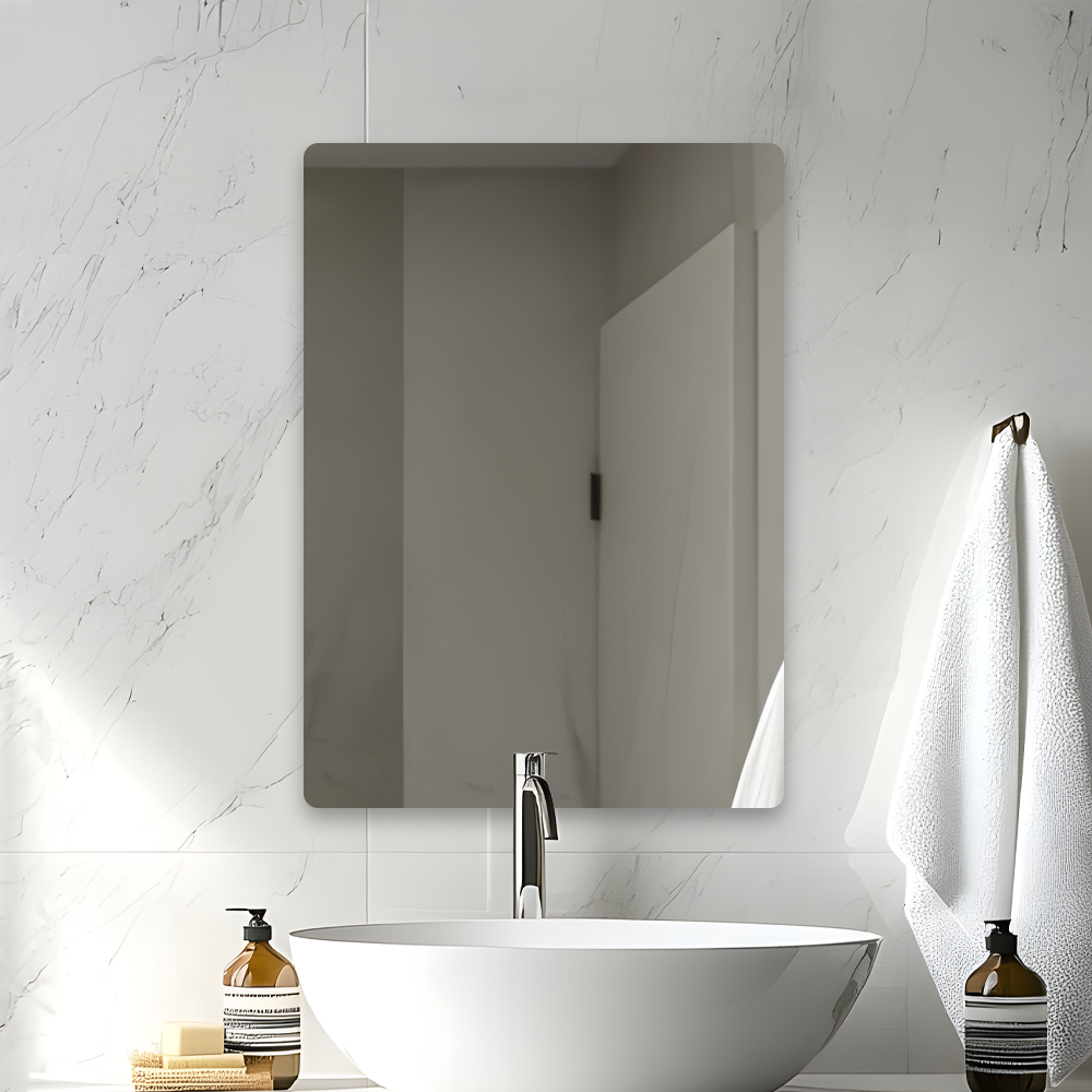 무타공 접착식 욕실거울 민자 라운드 코팅민경 화장실거울 450x600 해림 26,300원