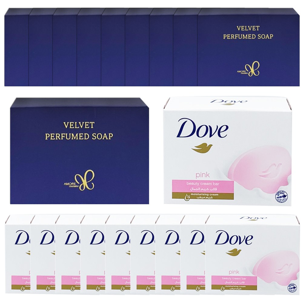 아모레 벨벳 퍼퓸드솝 10개 + 도브 뷰티 크림바 비누 핑크 10개 24,370원