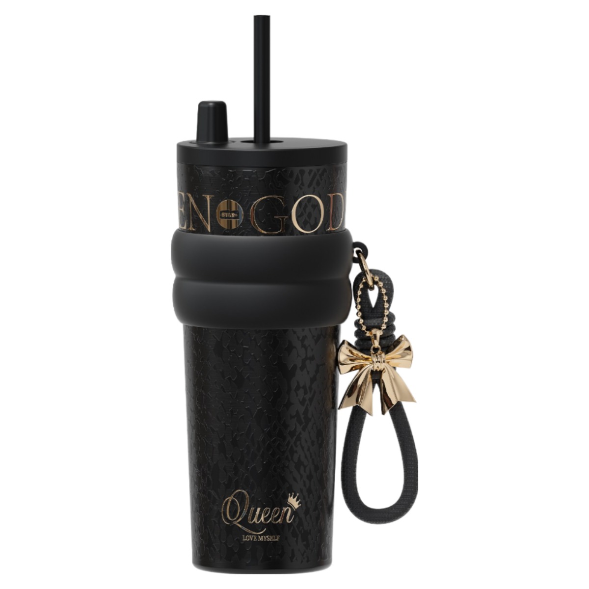 Sidagar 빨대가 달린 대용량 스테인리스 차량 탑재 휴대용 보온 보랭 컵, 1개, 710ml, 검은색 60,960원